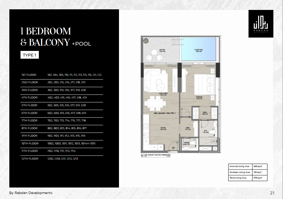 1 Bedroom with pool